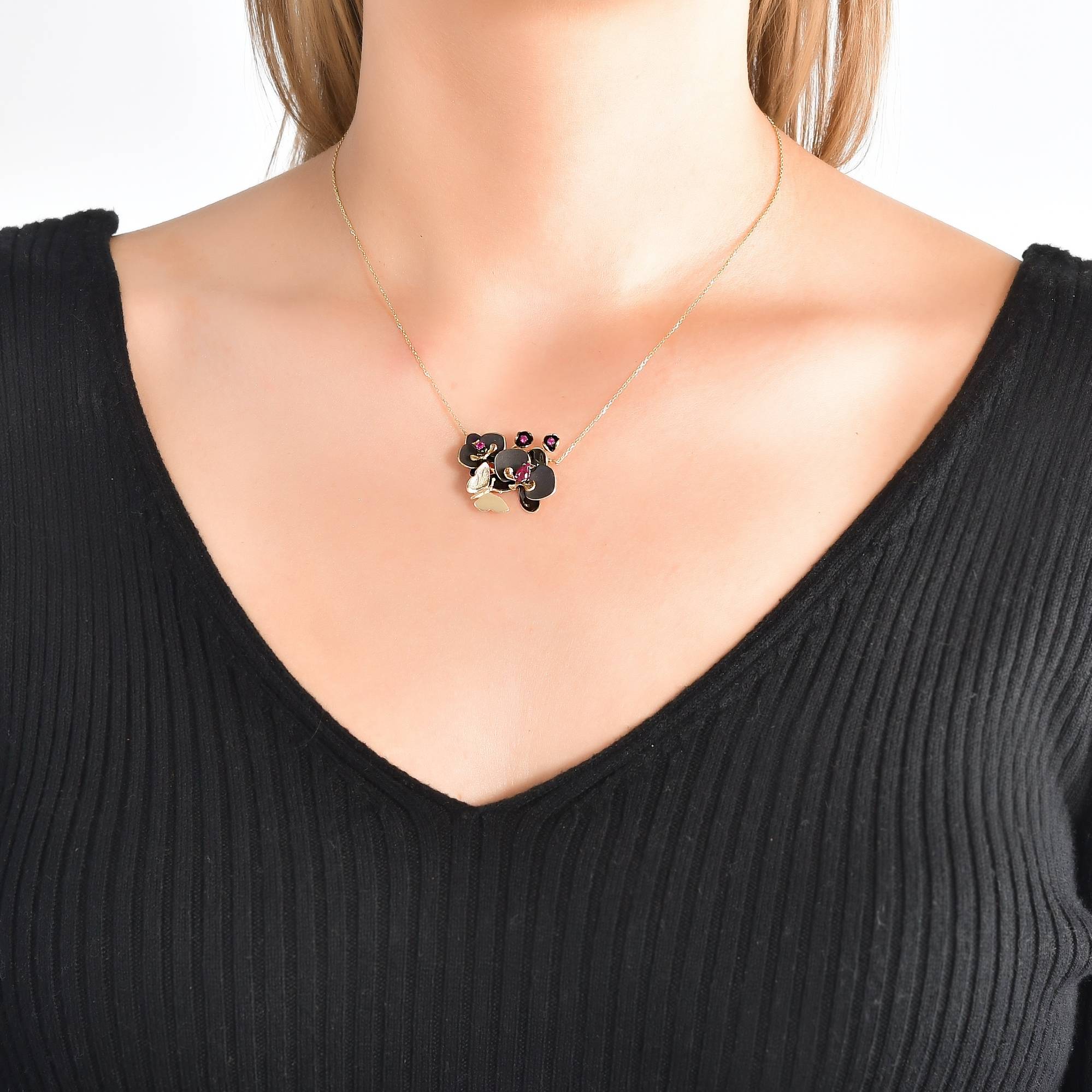 BLACK ORCHID KOLYE 3
