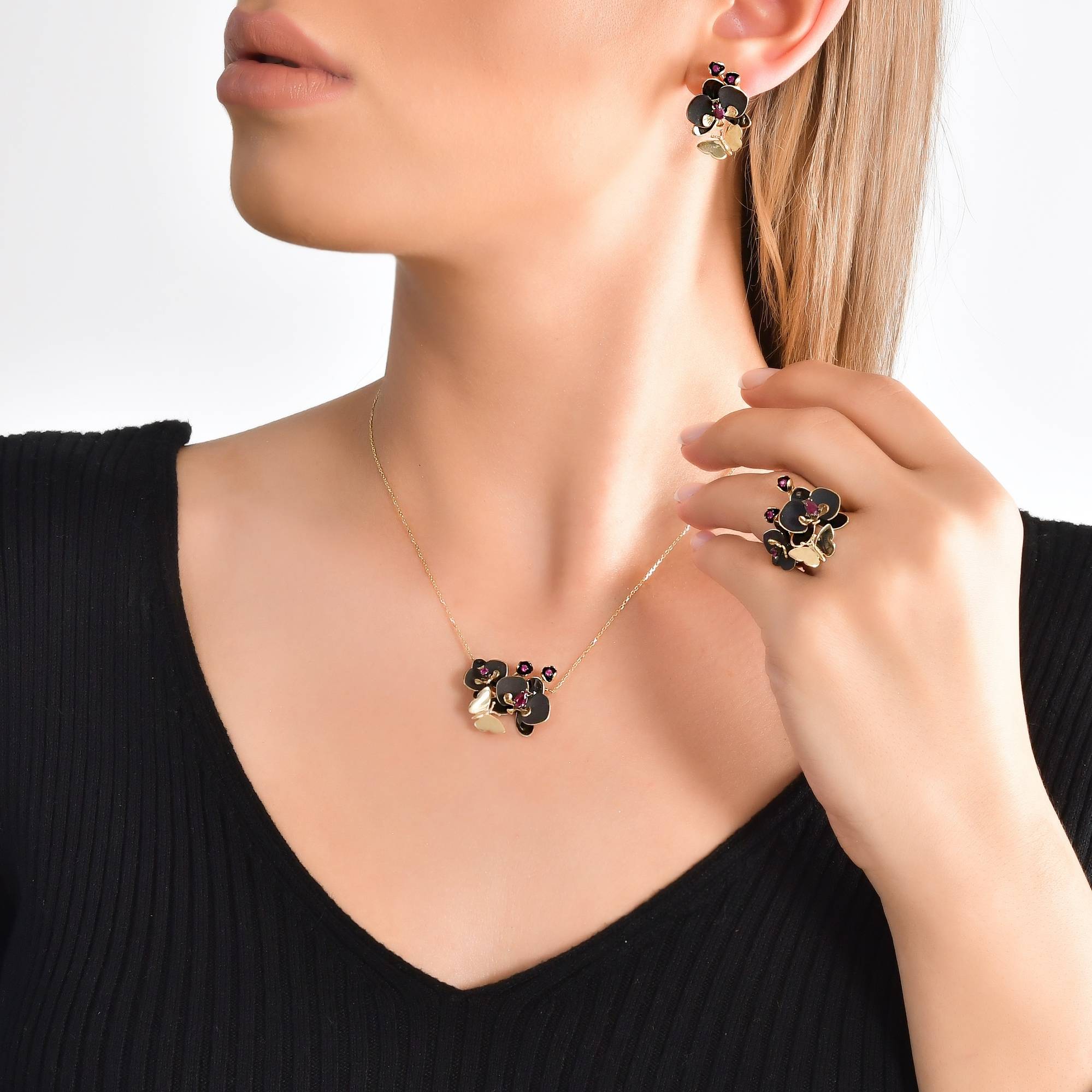 BLACK ORCHID KOLYE 4