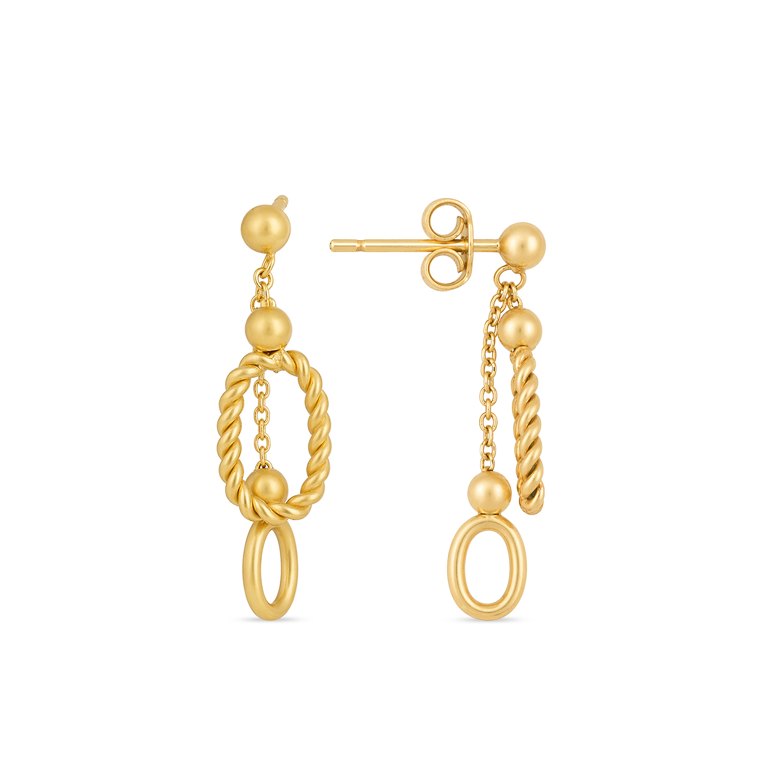 Goldohrring mit Spiraldesign 2