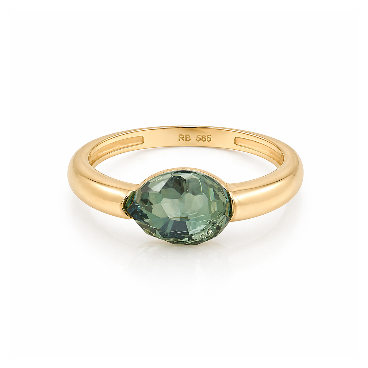 Drop Collection Goldring mit blauem Stein